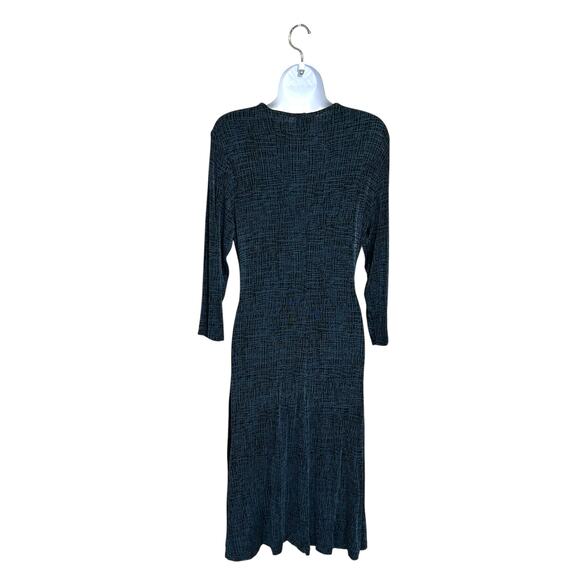 Chico's Travelers Faux Wrap Dress Women's Sz 1 (M) Blue Gray Knee Length Classic - Picture 2 of 5